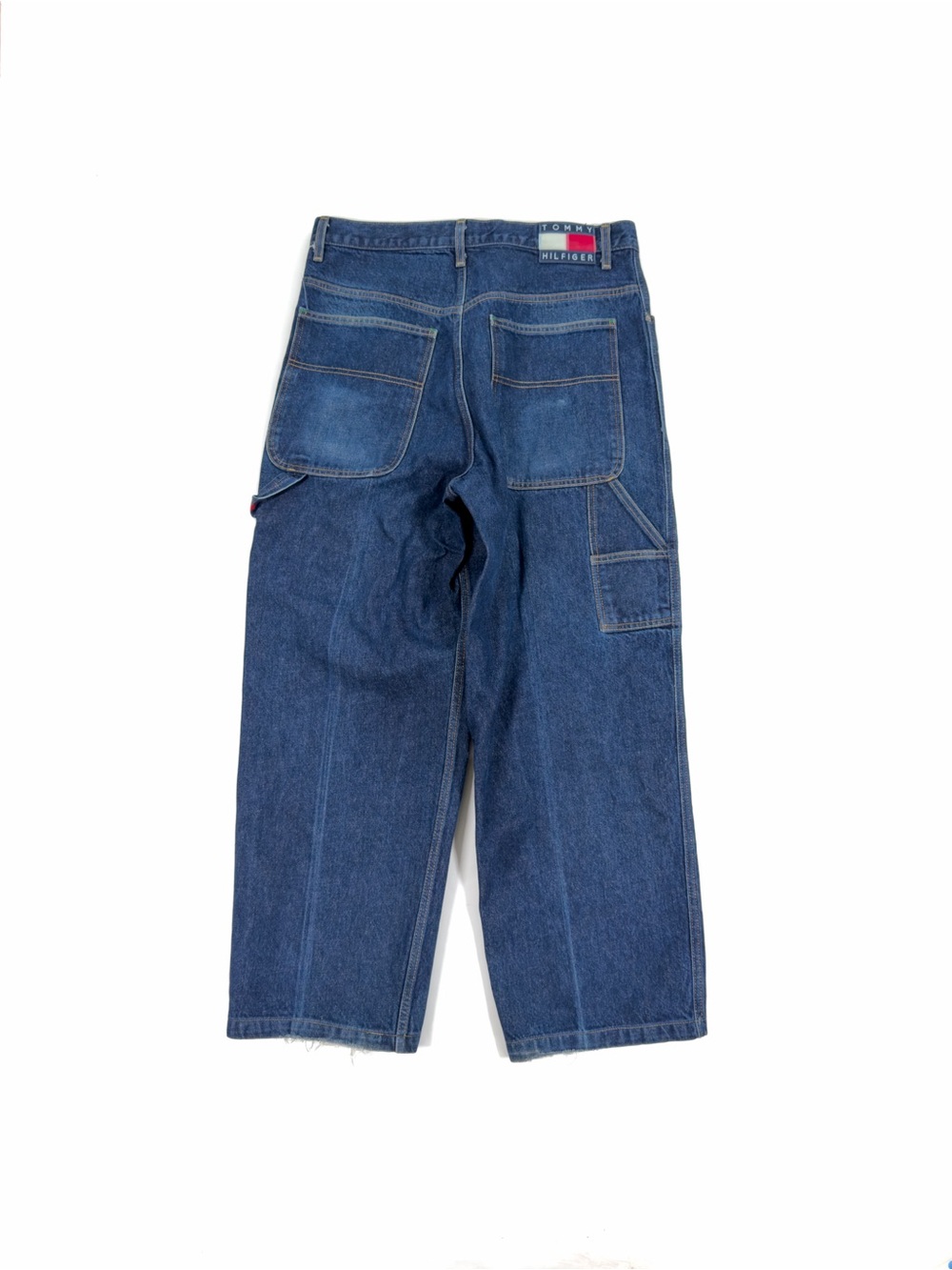 VTG Y2K Tommy Hilfiger Baggy Carpenter Jeans Mens 32/29 (Tag 33/32) Blue “READ”
